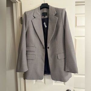 NWT Banana Republic black/brown houndstooth print jacket size 14